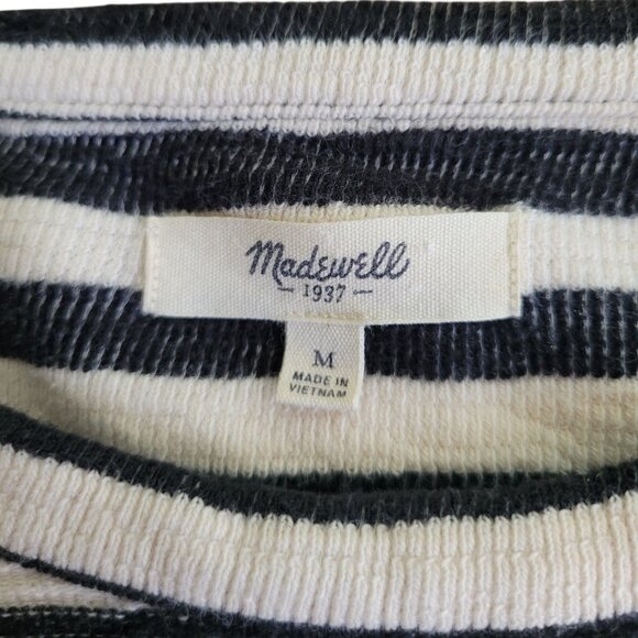 Madewell Slub Stripe Cotton Sweatshirt, Size M - Picture 5 of 8